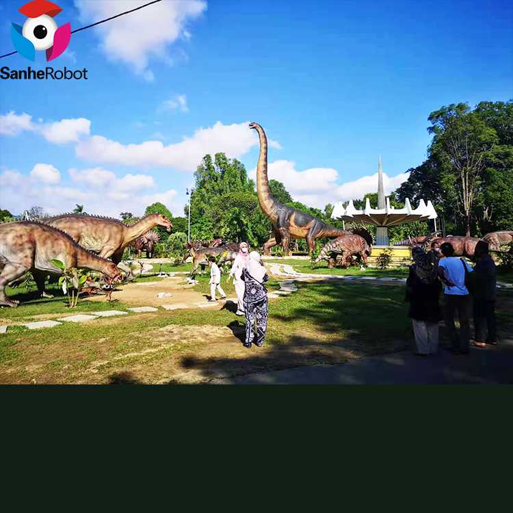 马来西亚仿真恐龙展览安装完成